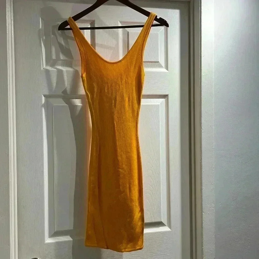 Ribbed Orange Dress